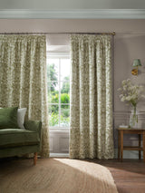 William Morris Sunflower Blackout Pencil Pleat Curtains W229 x D183cm Olive