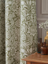 William Morris Sunflower Blackout Pencil Pleat Curtains W229 x D183cm Olive