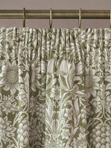 William Morris Sunflower Blackout Pencil Pleat Curtains W229 x D183cm Olive