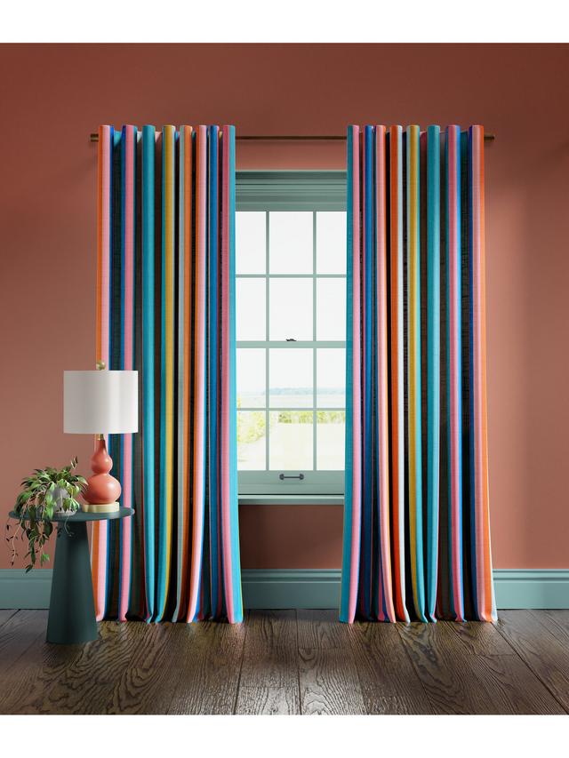 Harlequin Sherbet Stripe Lined Multiway Curtains Lapis W228 x Drop 182cm