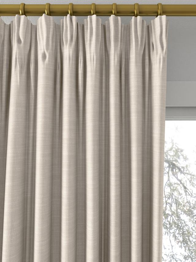 John Lewis Cotton Slub Lined Pencil Pleat Curtains Putty - W167 x Drop 182cm