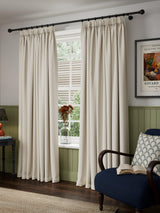 John Lewis Tonal Yarn Pair Lined Pencil Pleat Curtains Alabaster 167 x 274cm