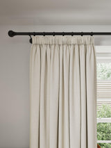 John Lewis Tonal Yarn Pair Lined Pencil Pleat Curtains Alabaster 167 x 274cm
