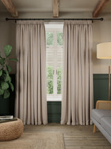 John Lewis Brushed Herringbone Pencil Pleat Curtains Alabaster 167 x 228cm