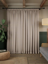 John Lewis Herringbone Blackout Pencil Pleat Curtains 228x228cm - Alabaster