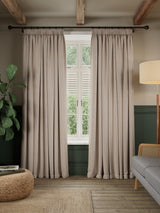 John Lewis Brushed Blackout Pencil Pleat Curtains W228 x D274cm - Alabaster