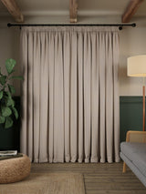 John Lewis Brushed Blackout Pencil Pleat Curtains W228 x D274cm - Alabaster
