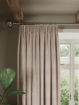 John Lewis Cotton Herringbone Pencil Pleat Curtains 228 x 228cm - Natural