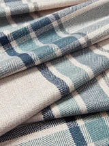 John Lewis Afton Check Weave Dimout/Thermal Eyelet Curtains Navy W117x228cm
