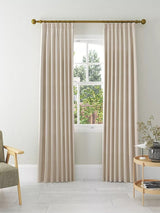 John Lewis Herringbone Lined Curtains W167 x Drop 182cm - Marshmallow - Kazoop 