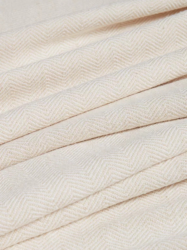 John Lewis Herringbone Lined Pencil Pleat Curtains W228 x D274cm Marshmallow - Kazoop 