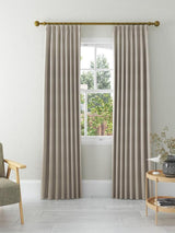 John Lewis Herringbone Weave Pair Lined Pencil Pleat Curtains 167 x 182 Mole