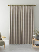 John Lewis Herringbone Weave Pair Lined Pencil Pleat Curtains 167 x 182 Mole