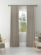 John Lewis Herringbone Weave Lined Pencil Pleat Curtains W167 x D228cm Mole
