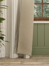 John Lewis Conwy Stripe Pair Lined Hidden Tab Top Curtains W167xD228cm Putty