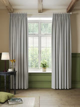 John Lewis Ticking Stripe Lined Pencil Pleat Curtains Loch Blue W167 x 182cm