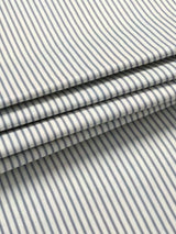John Lewis Ticking Stripe Lined Pencil Pleat Curtains Loch Blue W167 x 182cm