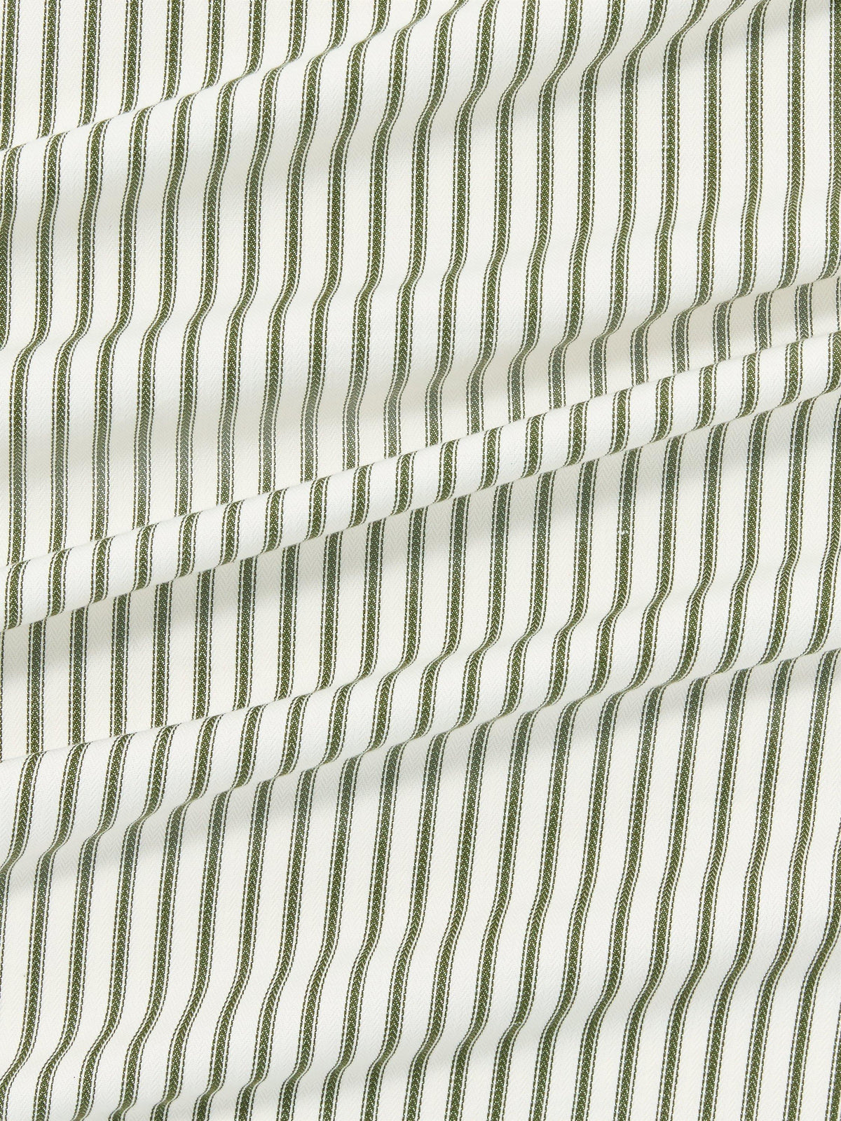 John Lewis Ticking Stripe Lined Pencil Pleat Curtains 228x 182cm - Avocado