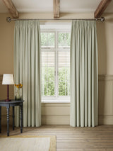John Lewis Ticking Stripe Lined Pencil Pleat Curtains 228x 182cm - Avocado