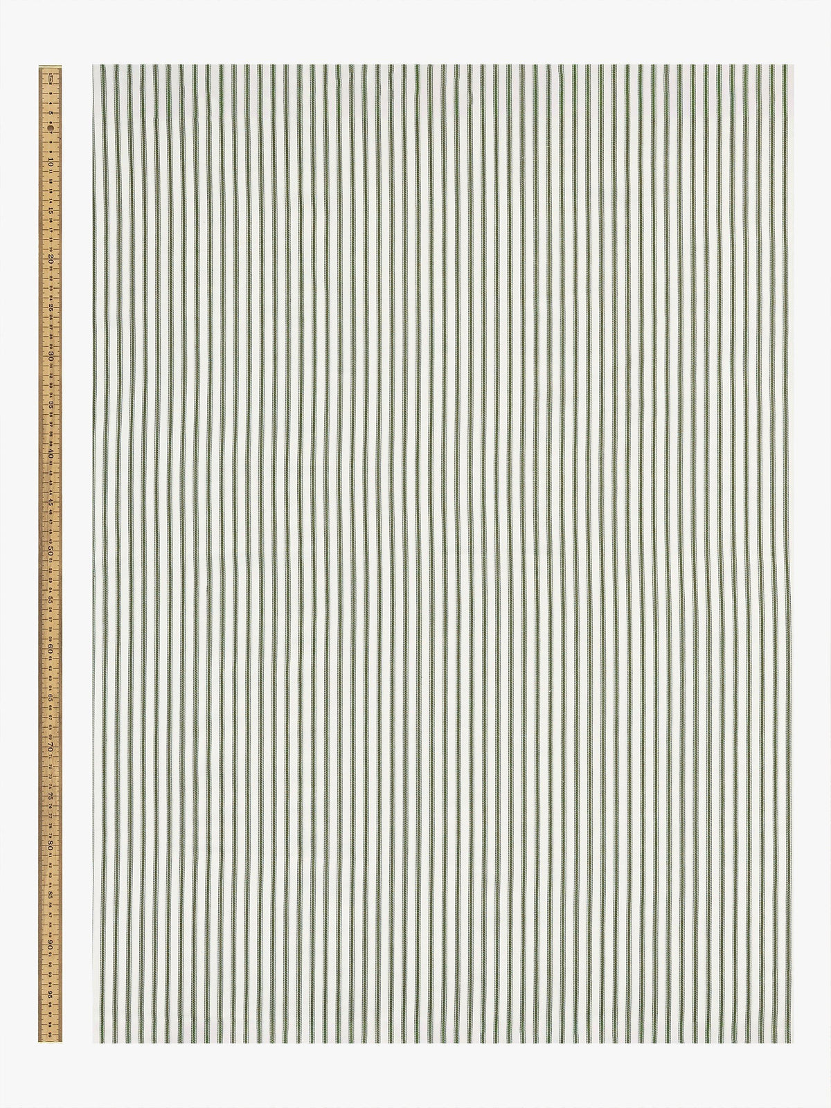 John Lewis Ticking Stripe Lined Pencil Pleat Curtains 228x 182cm - Avocado