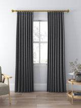 John Lewis Weave Pair Thermal Lined Pencil Pleat Curtains 228x182cm - Steel - Kazoop 