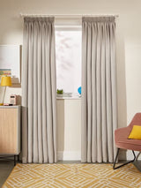John Lewis Textured Thermal Lined Pencil Pleat Curtains 228x274cm Pale Grey - Kazoop 