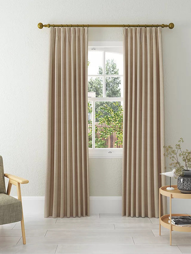 John Lewis Textured Weave Blackout Lined Pencil Pleat Curtains W167 x D274cm - Kazoop 
