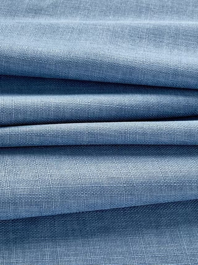 John Lewis Textured Pair Blackout Pencil Pleat Curtains W228 x D182cm - Blue
