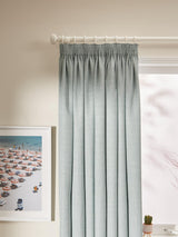 John Lewis Textured Weave Blackout Pencil Pleat Curtains Duck Egg W167x137cm