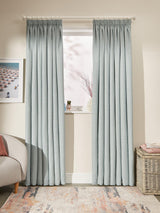 John Lewis Textured Weave Blackout Pencil Pleat Curtains Duck Egg W167x137cm