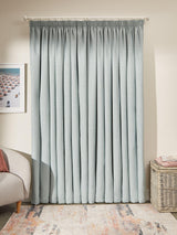 John Lewis Textured Weave Blackout Pencil Pleat Curtains Duck Egg W167x137cm