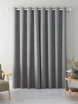 John Lewis Textured Weave Blackout Lined Eyelet Curtains 167 x 274cm - Storm