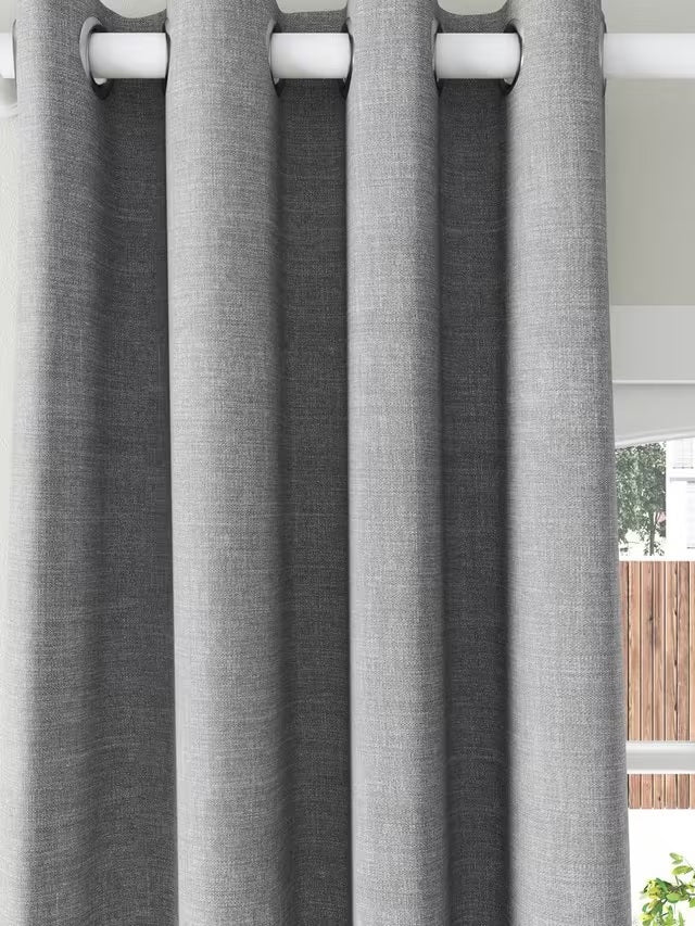 John Lewis Textured Weave Blackout Lined Eyelet Curtains 167 x 274cm - Storm