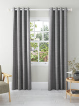 John Lewis Textured Pair Blackout Lined Eyelet Curtains W228 x D182cm Storm