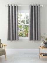 John Lewis Textured Pair Blackout Lined Eyelet Curtains W228 x D182cm Storm