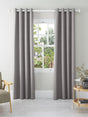 John Lewis Pair Blackout Lined Eyelet Curtains W228 x Drop 228cm - Pale Grey - Kazoop 