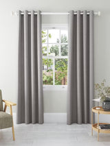 John Lewis Pair Blackout Lined Eyelet Curtains Pale Grey - W228 x Drop 274cm