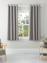 John Lewis Pair Blackout Lined Eyelet Curtains Pale Grey - W228 x Drop 274cm