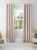 John Lewis Textured Pair Blackout Lined Eyelet Curtains 228x228cm Rose Pink