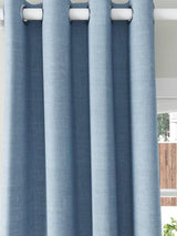 John Lewis Textured Pair Blackout Lined Eyelet Curtains W228 x D228cm - Blue