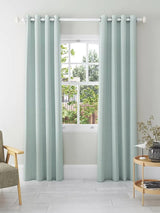 John Lewis Textured Polyester Pair Blackout Lined Eyelet 228x228cm Duck Egg - Kazoop 