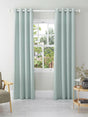 John Lewis Textured Polyester Pair Blackout Lined Eyelet 228x228cm Duck Egg - Kazoop 