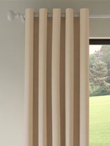 John Lewis Textured Weave Blackout Lined Eyelet Curtains Oatmeal 228 x 182cm