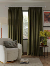 John Lewis Textured Blackout Pencil Pleat Curtains W228 x D182cm - Avocado