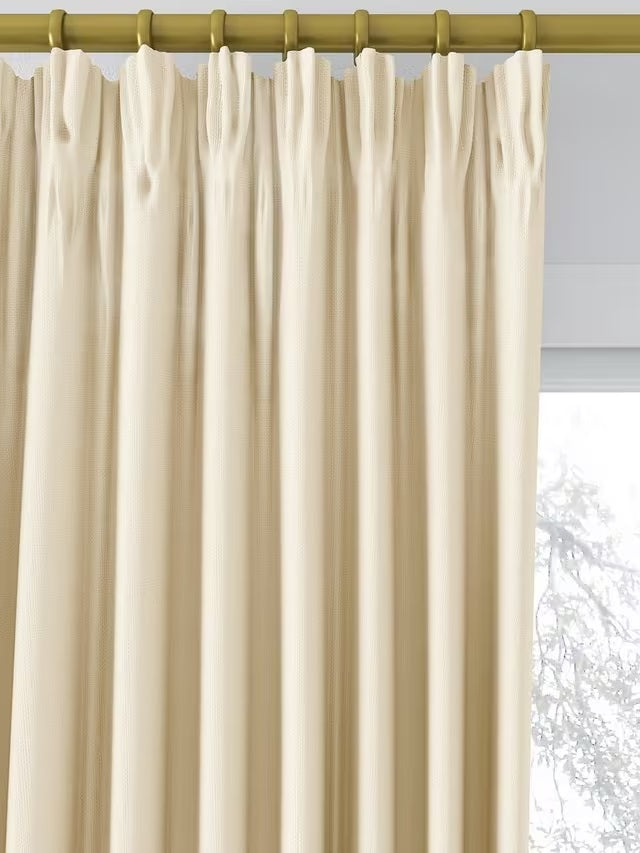 John Lewis Weave Blackout Lined Pencil Pleat Curtains W228 x D182cm - Cream