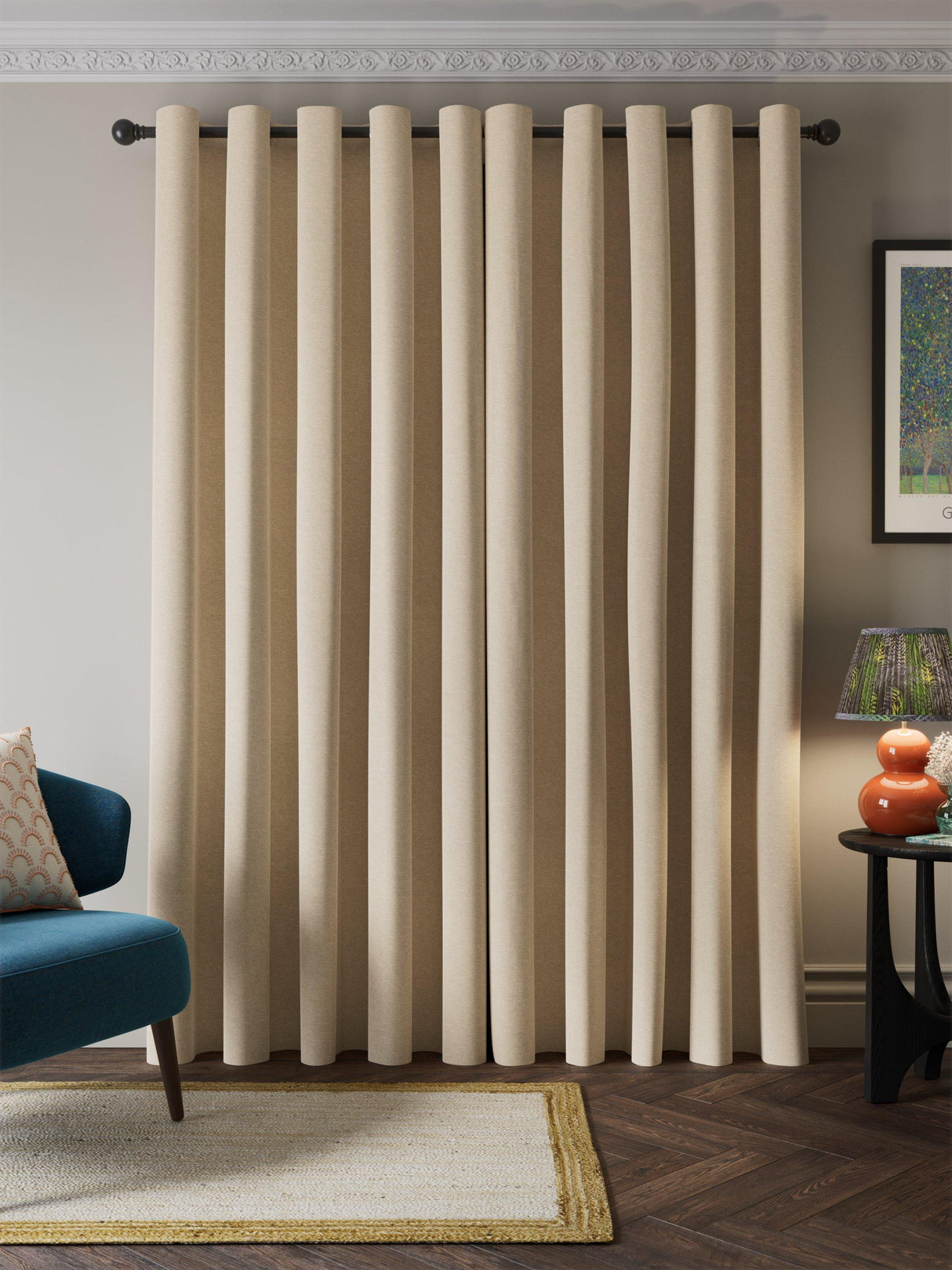 John Lewis Velvet Chenille Heavyweight Lined Curtains Chalk Cream W228x182cm