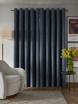 John Lewis Textured Pair Blackout Eyelet Curtains 228 x 228cm - Loch Blue