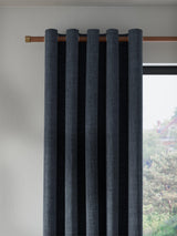 John Lewis Textured Pair Blackout Eyelet Curtains 228 x 228cm - Loch Blue