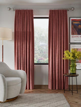 John Lewis Textured Blackout Pencil Pleat Curtains W228 x D182cm - Pink Clay