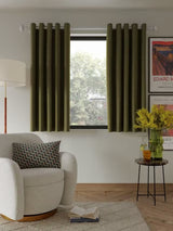 John Lewis Textured Blackout Lined Eyelet Curtains - Moss Green W228 x 182cm